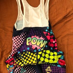 Panache Women’s Pro Bib Short in limited edition comic print
